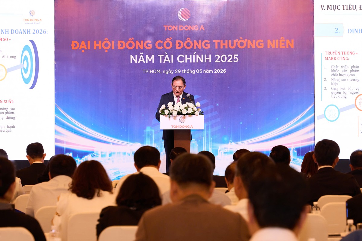 Ông Đoàn Vĩnh Phước, Tổng giám đốc báo cáo tại Đại hội. Ông Đoàn Vĩnh Phước, Tổng giám đốc báo cáo tại Đại hội.