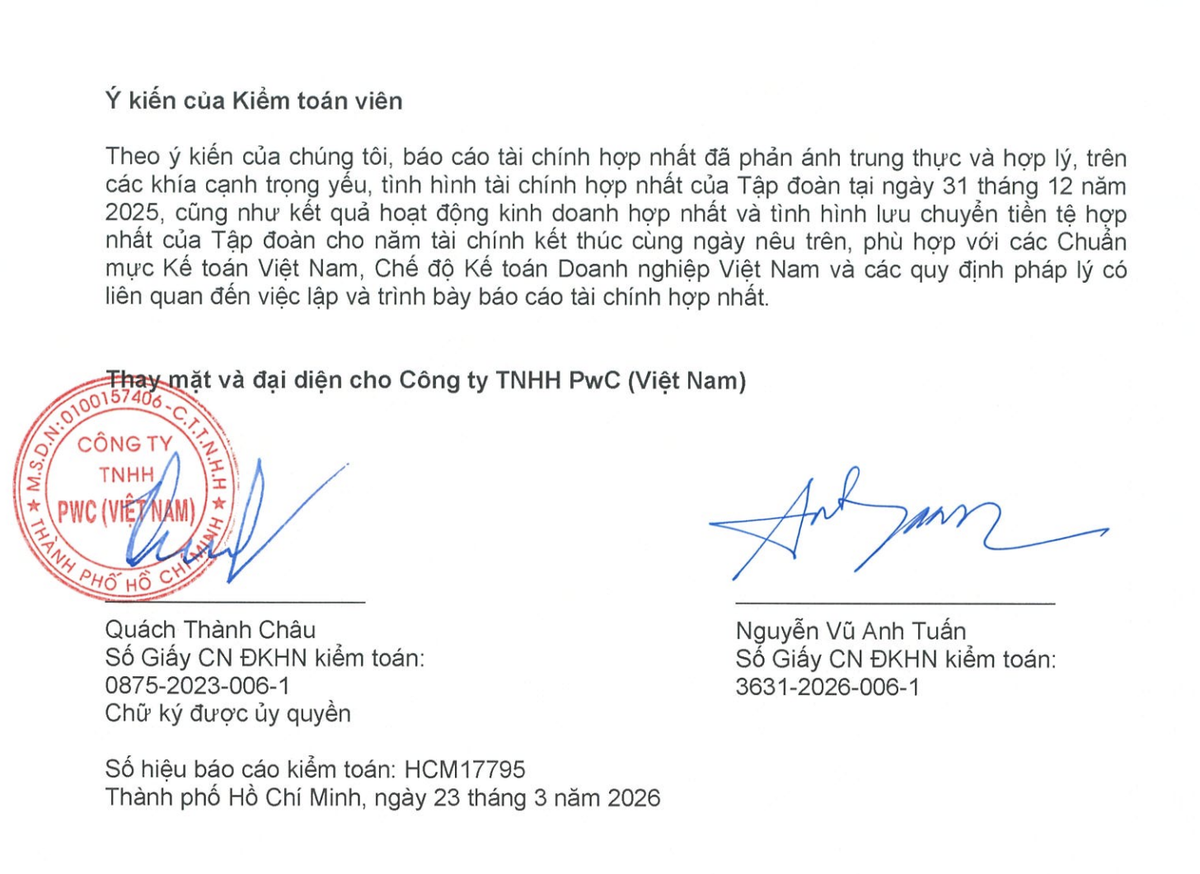 Ý kiến kiểm toán chấp nhận toàn phần đối với Báo cáo Kl991.com nạp rút nhanh hợp nhất năm 2025 của Thép Nam Kim.