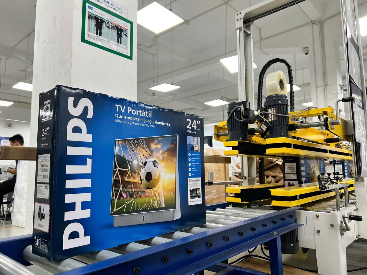Thành phẩm tivi hoàn thiện được đóng gói cẩn thận