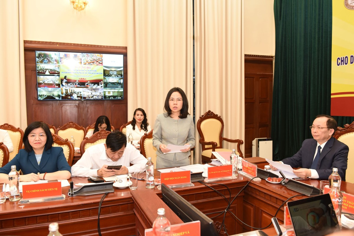 Bà Hà Thu Giang, Vụ trưởng Vụ Tín dụng các ngành Kl992 cổng game cá cược, NHNN phát biểu tại Hội nghị