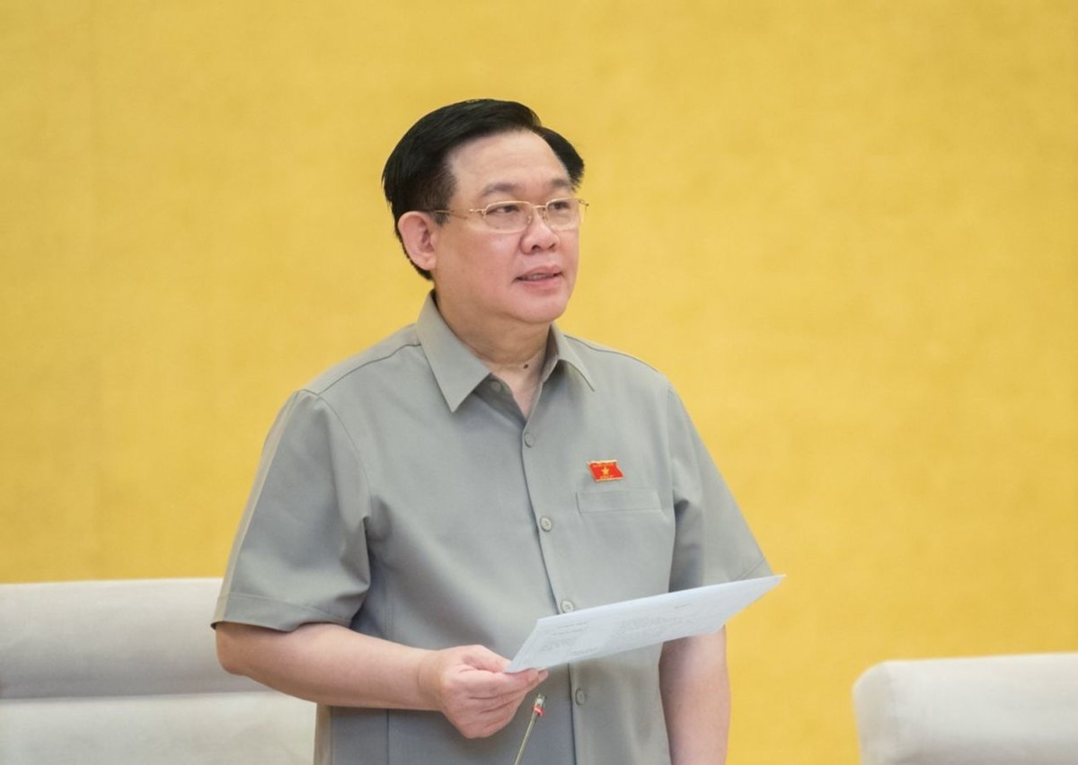 Chủ tịch Quốc hội Vương Đình Huệ phát biểu khai mạc Phiên họp 24 của UBTVQH