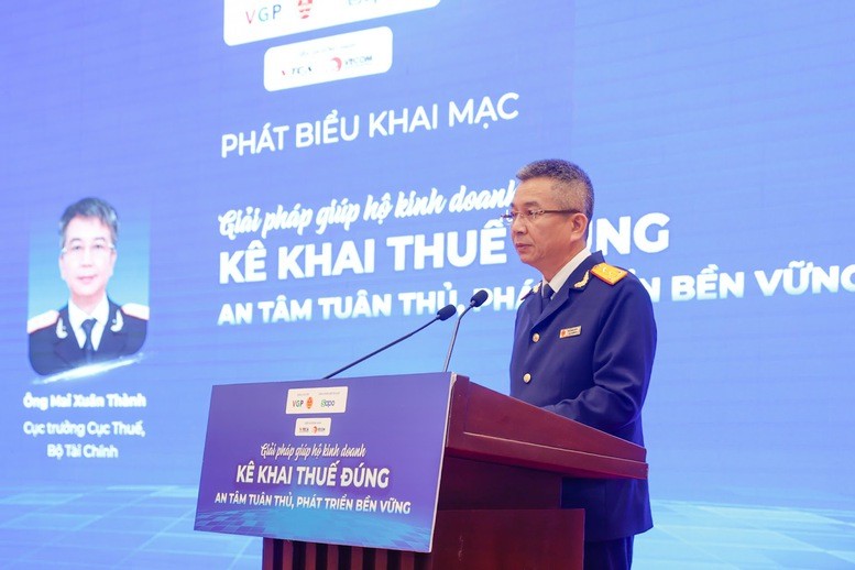 Cục trưởng Cục Thuế Mai Xuân Thành phát biểu tại Hội thảo