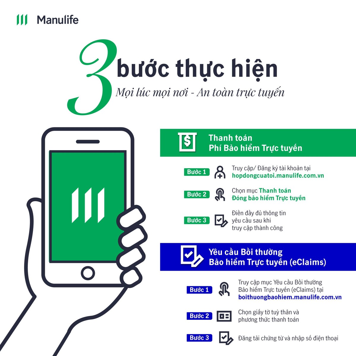 Manulife khuyến khích thực hiện yêu cầu bồi thường Kl99kl phiên bản hoạt động trực tuyến ảnh 1