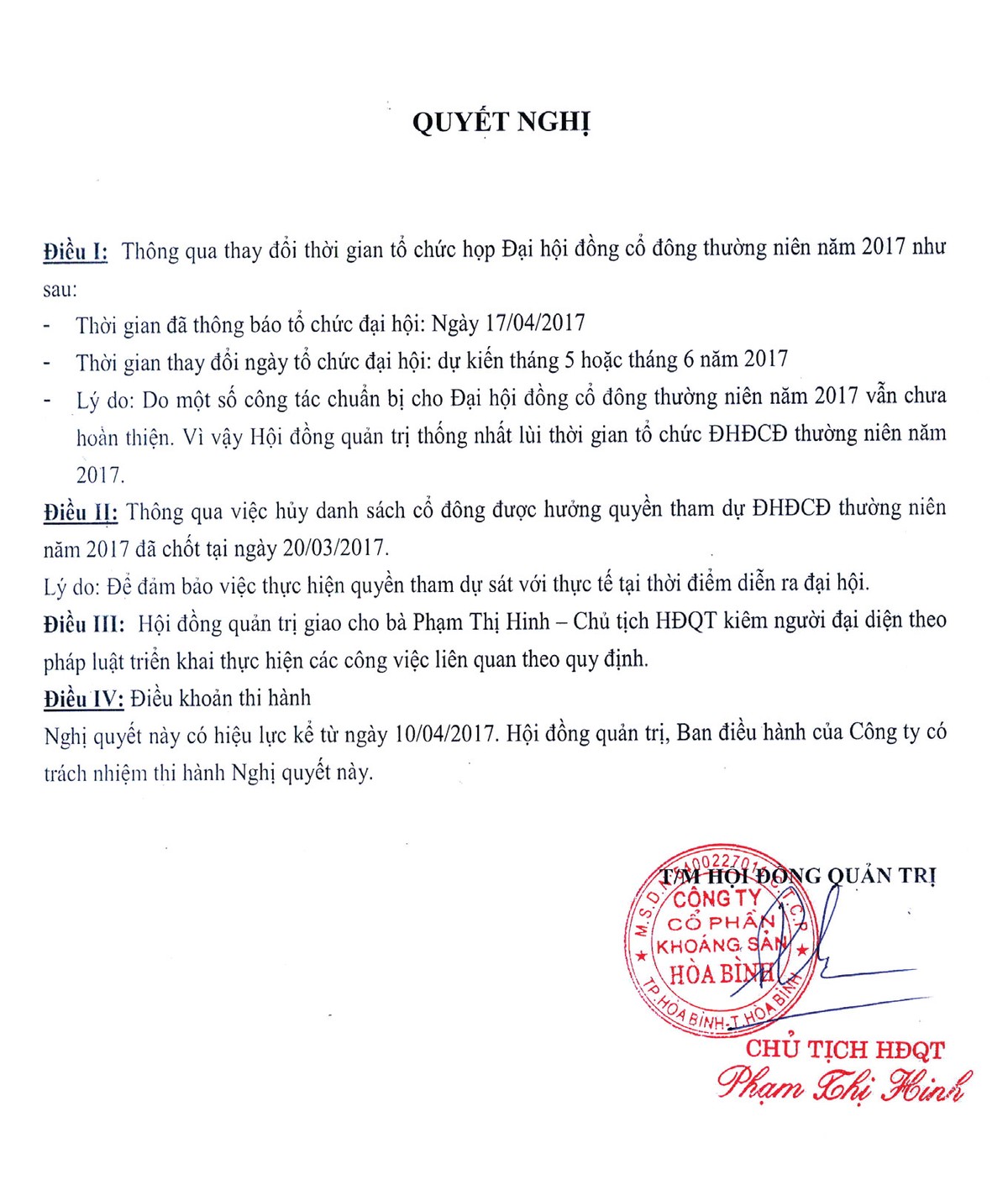 KHB: Bất thường việc hủy họp Đại hội đồng Trang Chủ KL99Com Số 1 Link Đăng Ký KL999 ảnh 1