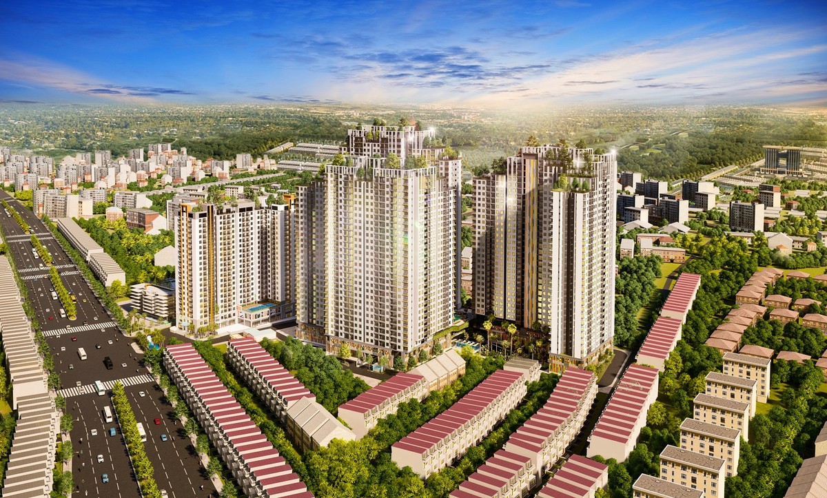 Phối cảnh khu căn hộ phức hợp Legend Complex, dự án theo phong cách compound đạt “chuẩn Âu” đầu tiên tại thành phố Thủ Dầu Một.