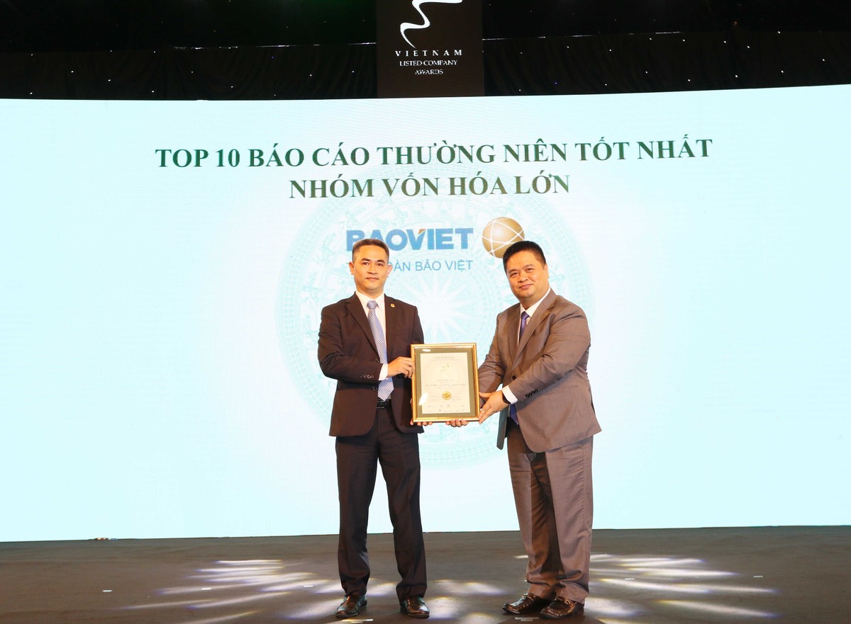 Đại diện Kl994 game bài casino hấp dẫn Bảo Việt nhận TOP 10 DNNY nhóm vốn hóa lớn có BCTN tốt nhất