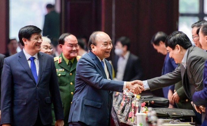 Thủ tướng Kl993 ưu đãi thưởng hấp dẫn Nguyễn Xuân Phúc dự Hội nghị Y tế toàn quốc sáng 6/1 (Ảnh: Quỳnh Trang).
