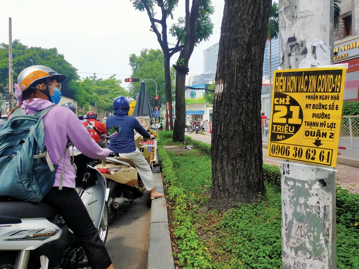 Lời quảng cáo ngộ nghĩnh nhưng không hẳn sai “Nhà hiếm hơn vắc xin”. Ảnh: Lê Toàn