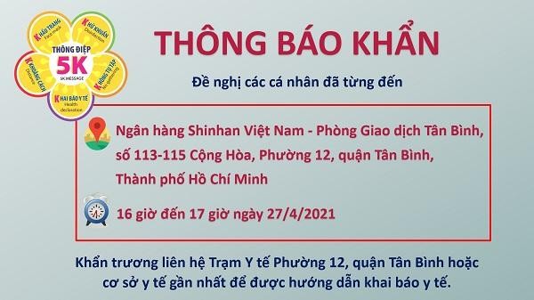 Thông báo khẩn của HCDC TP.HCM vào trưa ngày 6/5 Thông báo khẩn của HCDC TP.HCM vào trưa ngày 6/5