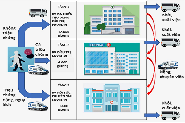 Hệ thống xe vận chuyển người bệnh Covid-19 tại TP.HCM