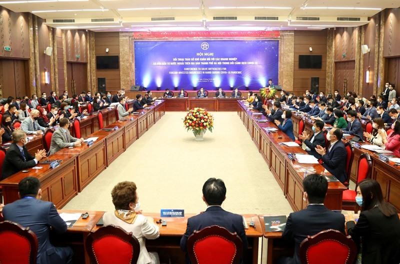 Toàn cảnh Hội nghị “Đối thoại tháo gỡ khó khăn đối với các Kl991.com World Cup 2026 Chính Thức có vốn Kl99ok phiên bản mới nước ngoài trên địa bàn Thành phố trong bối cảnh dịch Covid-19”