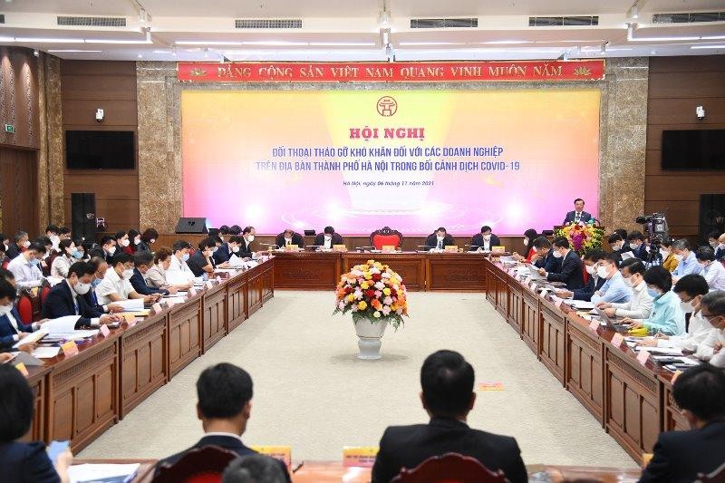 Hội nghị đối thoại, tháo gỡ khó khăn đối với các Kl991.com World Cup 2026 Chính Thức trên địa bàn Thành phố Hà Nội trong bối cảnh dịch Covid 19 có sự tham gia của đông đảo Kl991.com World Cup 2026 Chính Thức.