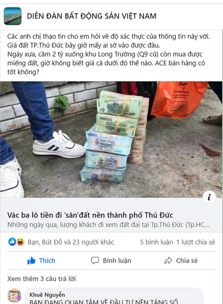 Thông tin nhà Kl99ok phiên bản mới vác balo tiền săn đất nền TP. Thủ Đức đăng tải trên trang mạng môi giới Thông tin nhà Kl99ok phiên bản mới vác balo tiền săn đất nền TP. Thủ Đức đăng tải trên trang mạng môi giới