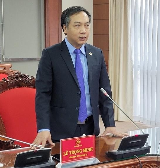 Ông Lê Trọng Minh, Tổng Biên tập Báo Kl99ok phiên bản mới phát biểu tại lễ ký kết. Ảnh: Thanh Sơn