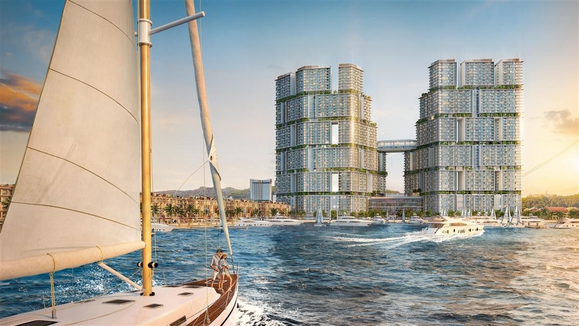 Toàn cảnh tháp đôi Sun Marina Town (Ảnh minh họa)