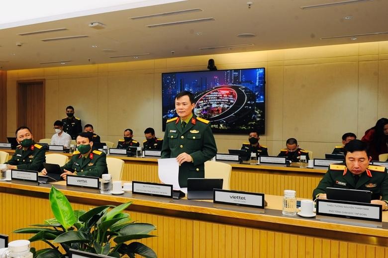 Đại tá Tào Đức Thắng, Chủ tịch kiêm Tổng Giám đốc Kl994 game bài casino hấp dẫn Viettel phát biểu tại lễ ký thỏa thuận hợp tác. Ảnh: Thành Chung