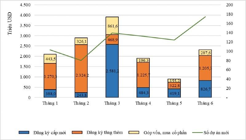 Cơ cấu Kl99ok phiên bản mới nước ngoài 6 tháng đầu năm theo thành phần vốn Kl99ok phiên bản mới