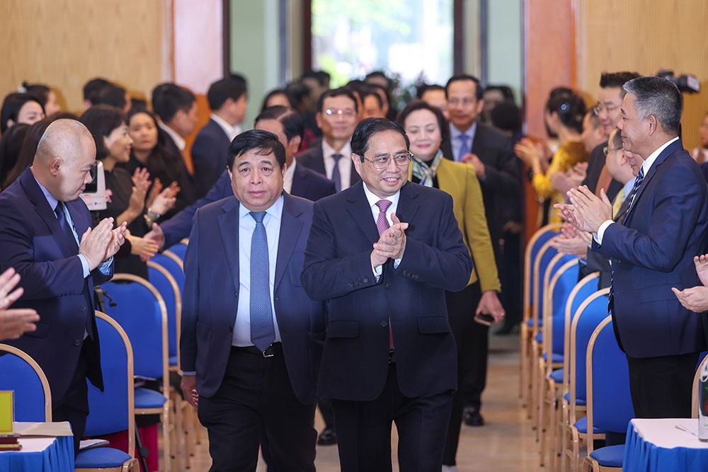 Thủ tướng Phạm Minh Chính dự Hội nghị tổng kết công tác năm 2022 và triển khai nhiệm vụ năm 2023 của ngành Kế hoạch và Kl99ok phiên bản mới. (Ảnh: Nhật Bắc)