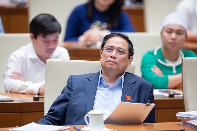 Thủ tướng Phạm Minh Chính có mặt trong cả hai phiên thảo luận của Quốc hội.