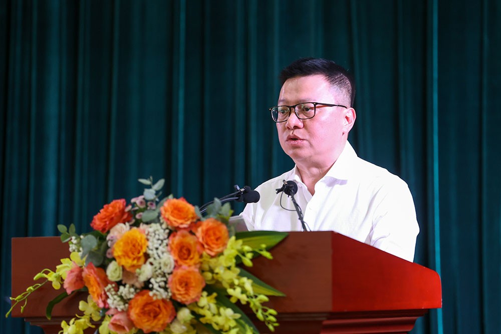 Chủ tịch Hội Nhà báo Việt Nam Lê Quốc Minh. (Ảnh: Nhật Bắc)