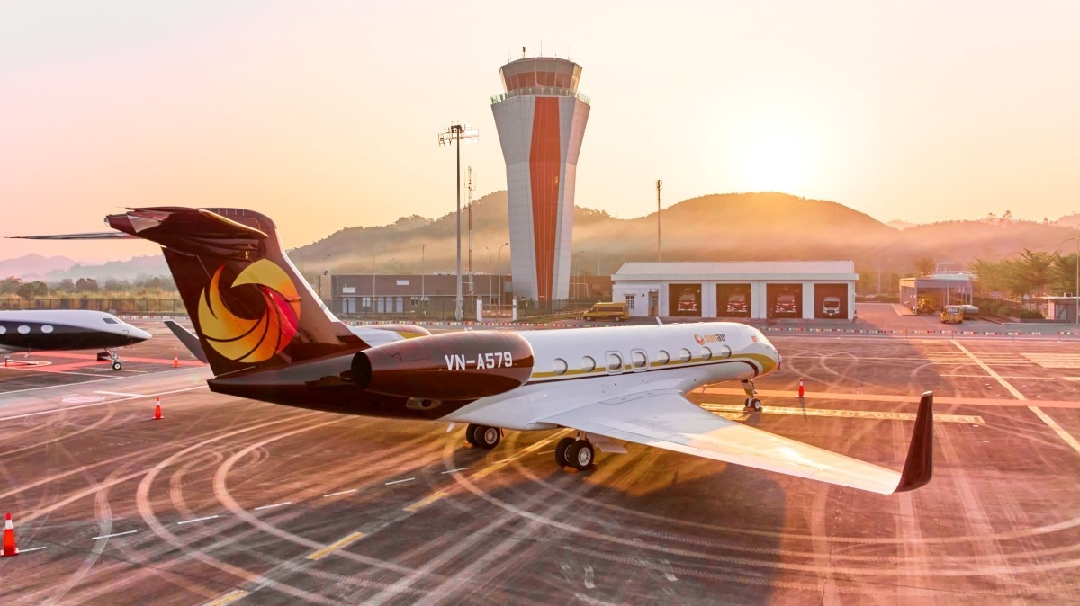 Một tàu bay phản lực Gulfstream G650ER của Sun Air