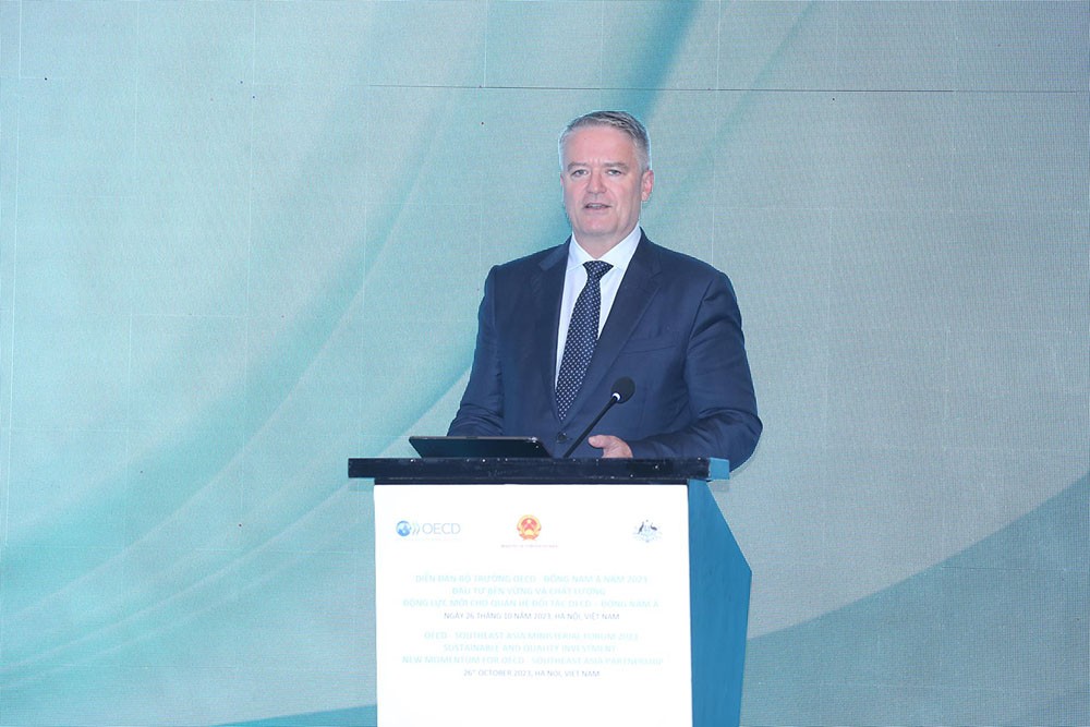 Ông Mathias Cormann, Tổng Thư ký Tổ chức Hợp tác và Phát triển Kl992 cổng game cá cược (OECD). (Ảnh: Đức Trung)