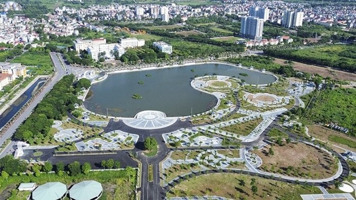 Công viên Long Biên trở thành điểm nhấn đặc trưng về cảnh quan, kiến trúc của khu đô thị gắn với trung tâm hành chính của quận Long Biên.