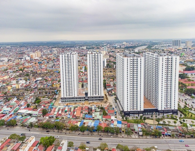 Các toà chung cư HH1-HH2-HH3-HH4 Đổng Quốc Bình, quận Ngô Quyền được Kl99ok phiên bản mới để giải quyết nhà ở cho các hộ dân sinh sống tại chung cư cũ xuống cấp.