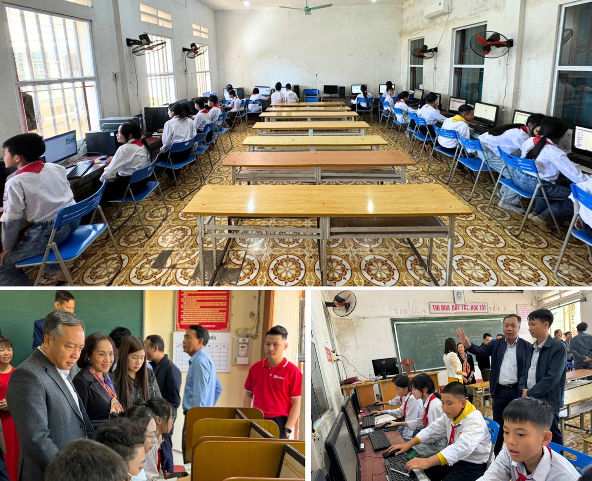 Trường Tiểu học và THCS Thái Đô đã có thêm 20 chiếc máy vi tính mới phục vụ giảng dạy môn tin học.