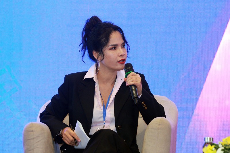 Bà Phạm Thị Bích Huệ, Phó Chủ tịch Hội Doanh nhân trẻ Việt Nam. Ảnh: Chí Cường.