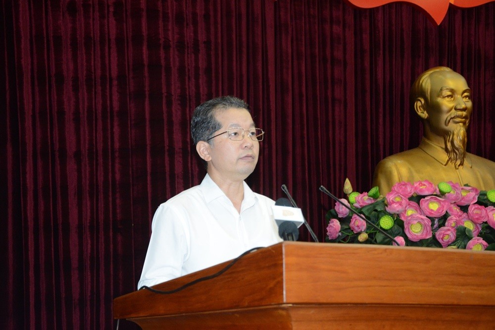 Bí thư Đà Nẵng, ông Nguyễn Văn Quảng phát biểu tại Hội nghị.