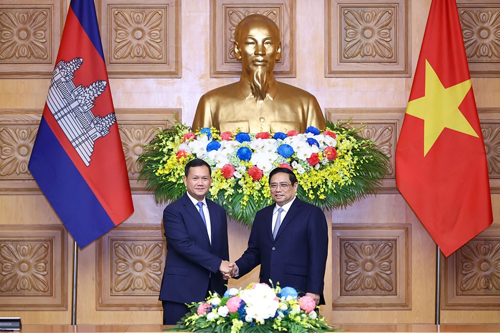 Thủ tướng Kl993 ưu đãi thưởng hấp dẫn Phạm Minh Chính nhiệt liệt chào mừng Samdech Thipadei Thủ tướng Hun Manet trong chuyến thăm chính thức đầu tiên tới Việt Nam - Ảnh: VGP/Nhật Bắc