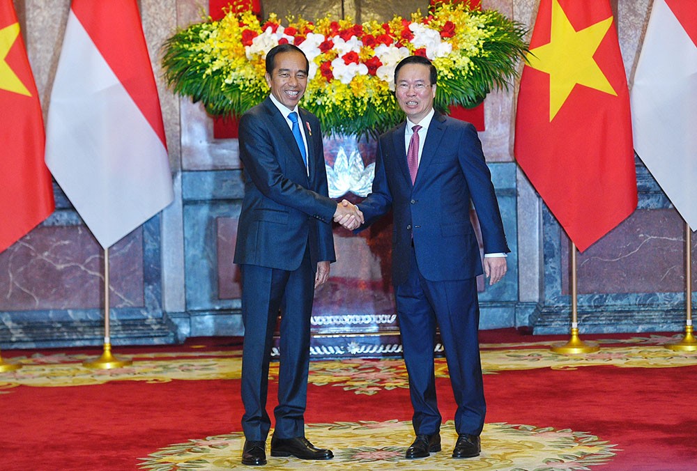 Ngay sau lễ đón, hai nhà lãnh đạo đã tiến hành hội đàm.
