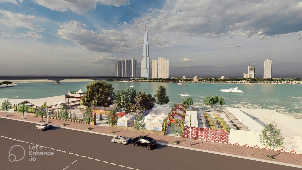 Phối cảnh chợ hoa xuân 2024 trong Phố đêm Thảo Điền, khai mạc ngày 19/1.
