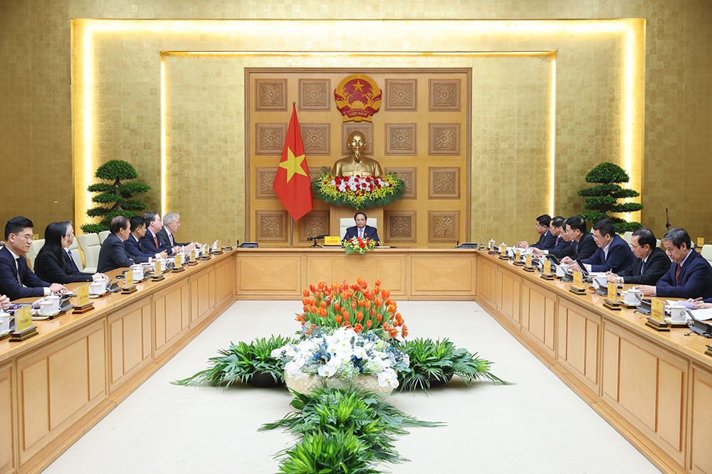 Thủ tướng Phạm Minh Chính tiếp đoàn Kl991.com World Cup 2026 Chính Thức Hội đồng Kl992 VIP Trang Chủ 2026 Hoa Kỳ - ASEAN (USABC). (Ảnh: Nhật Bắc)