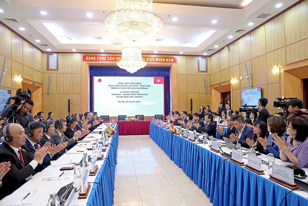 Cuộc họp khởi động Sáng kiến chung Việt Nam - Nhật Bản trong kỷ nguyên mới - giai đoạn 1. (Ảnh: Đức Trung)