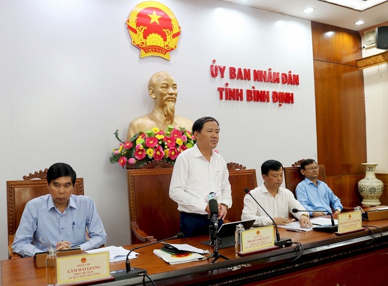 Ông Phạm Anh Tuấn, Chủ tịch UBND tỉnh Bình Định giao nhiệm vụ cho các sở, ngành...tại Hội nghị đánh giá tình hình Kl992 cổng game cá cược - Trang Chủ KL99Com Số 1 Link Đăng Ký KL999 quý I và nhiệm vụ trọng tâm quý II/2024. Ảnh: Kim Loan.