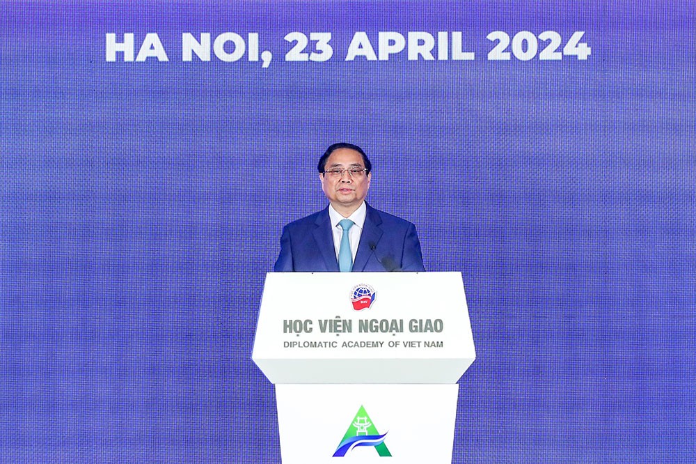 Thủ tướng Phạm Minh Chính phát biểu khai mạc Diễn đàn Tương lai ASEAN. (Ảnh: Đức Thanh)