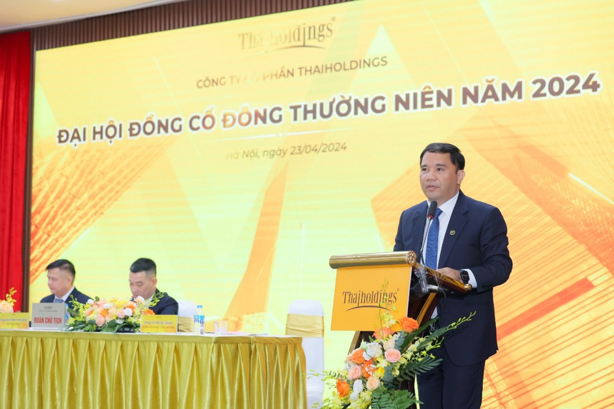 Ông Vũ Ngọc Định – Thành viên HĐQT kiêm Tổng giám đốc Thaiholdings phát biểu tại đại hội