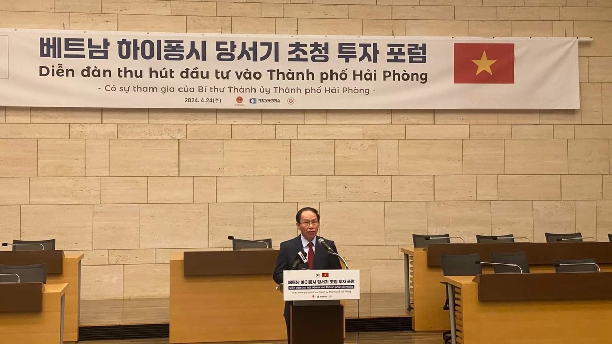 Ông Lê Tiến Châu, Bí thư Thành ủy TP. Hải Phòng phát biểu tại hội nghị. Ảnh: Tuấn Mạnh