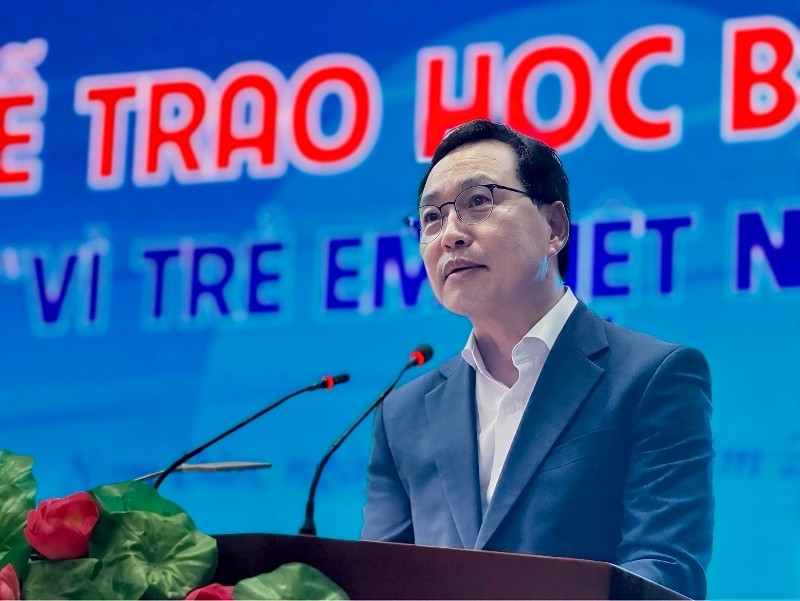 Ông Choi Joo Ho, Tổng giám đốc Tổ hợp Samsung Việt Nam phát biểu tại buổi lễ.