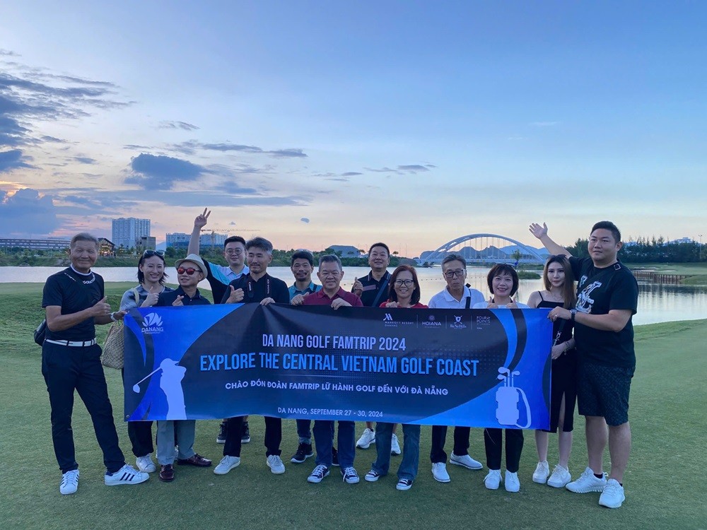 Đoàn lữ hành golf quốc tế đến trải nghiệm dịch vụ du lịch golf và khảo sát du lịch tại Đà Nẵng.