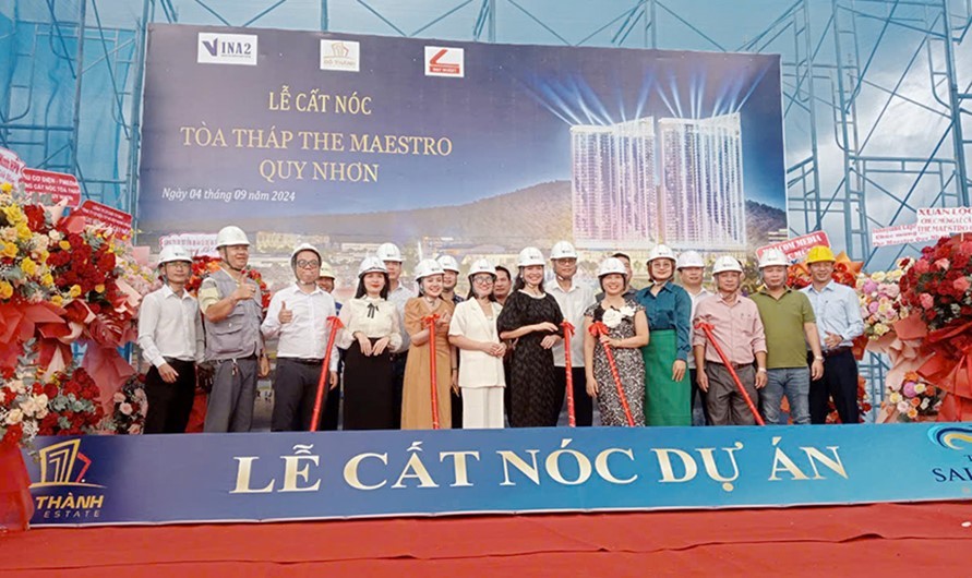 Cất nóc tòa tháp The Maestro tại dự án The Sailing Quy Nhơn