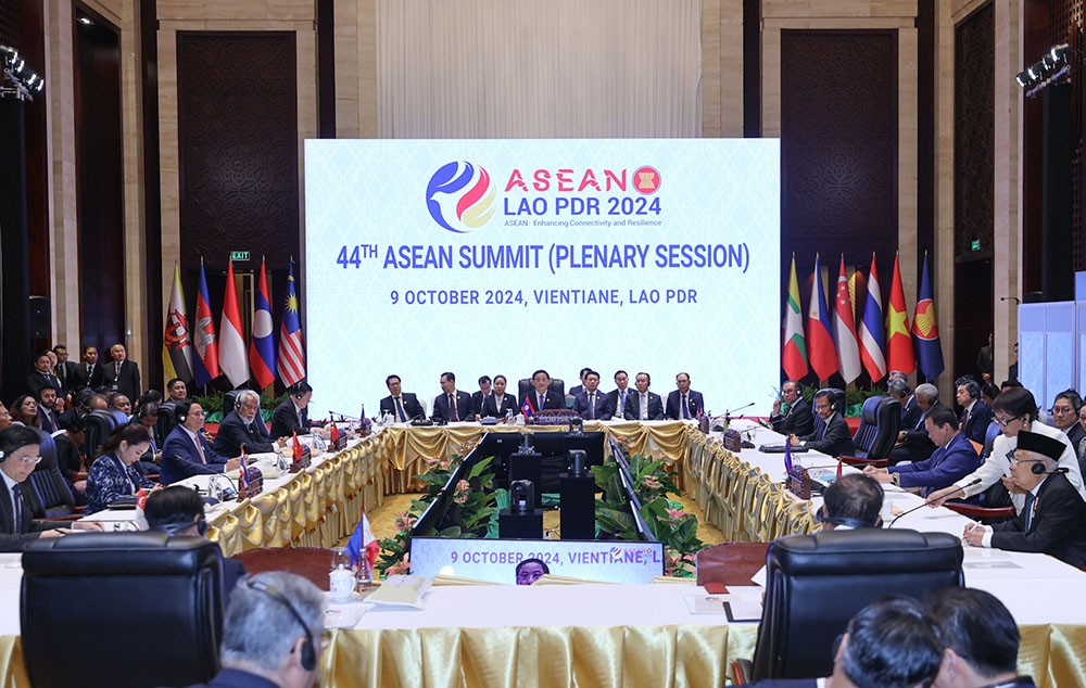 Hội nghị Cấp cao ASEAN lần thứ 44, 45 và các Hội nghị liên quan khai mạc tại Trung tâm Hội nghị Quốc gia, thủ đô Vientiane, Lào ngày 9/10. Ảnh: VGP/Nhật Bắc