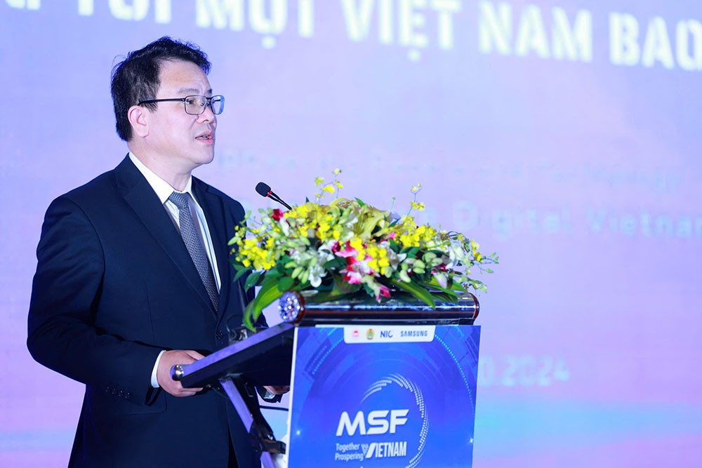 Thứ trưởng Bộ Kế hoạch và Kl99ok phiên bản mới Trần Quốc Phương phát biểu khai mạc Diễn đàn Đa phương (MSF) 2024.