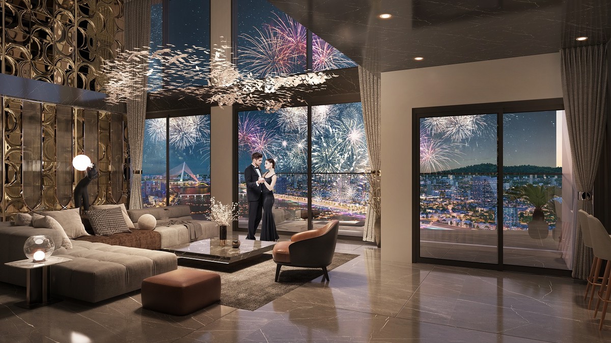 Các tòa tháp The Symphony soi bóng Sông Hàn được giới thành đạt quan tâm. Ảnh phối cảnh minh họa Sun Property