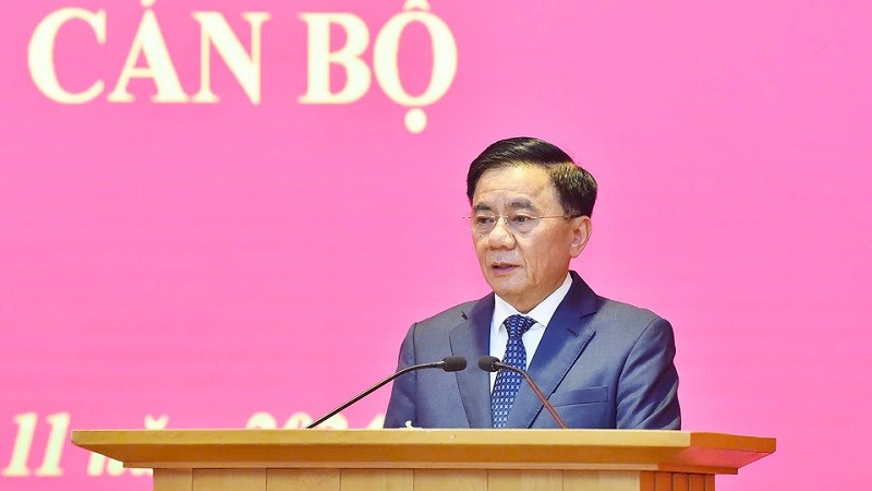 Ủy viên Bộ Kl991.com tải ứng dụng, Thường trực Ban Bí thư, Chủ nhiệm Ủy ban Kiểm tra Trung ương Trần Cẩm Tú phát biểu, giao nhiệm vụ. Ảnh: Duy Linh