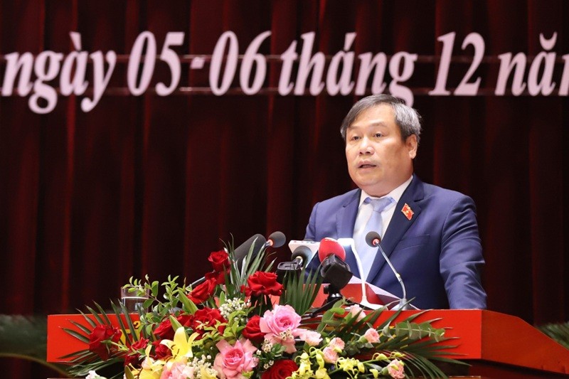 Ông Vũ Đại Thắng, Bí thư Tỉnh ủy Quảng Ninh phát biểu chỉ đạo tại kỳ họp. Ảnh: Đỗ Phương