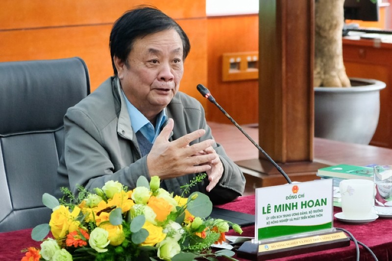 Bộ trưởng Bộ Nông nghiệp và Phát triển Nông thôn Lê Minh Hoan phát biểu tại cuộc họp.
