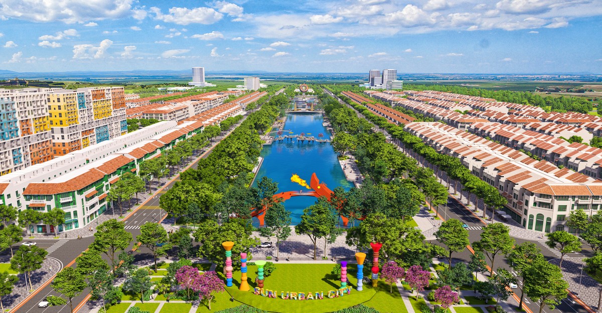 Dòng chảy văn hóa dọc theo trục đại lộ lễ hội trải dài 1.5km. Ảnh phối cảnh minh họa Sun Property.